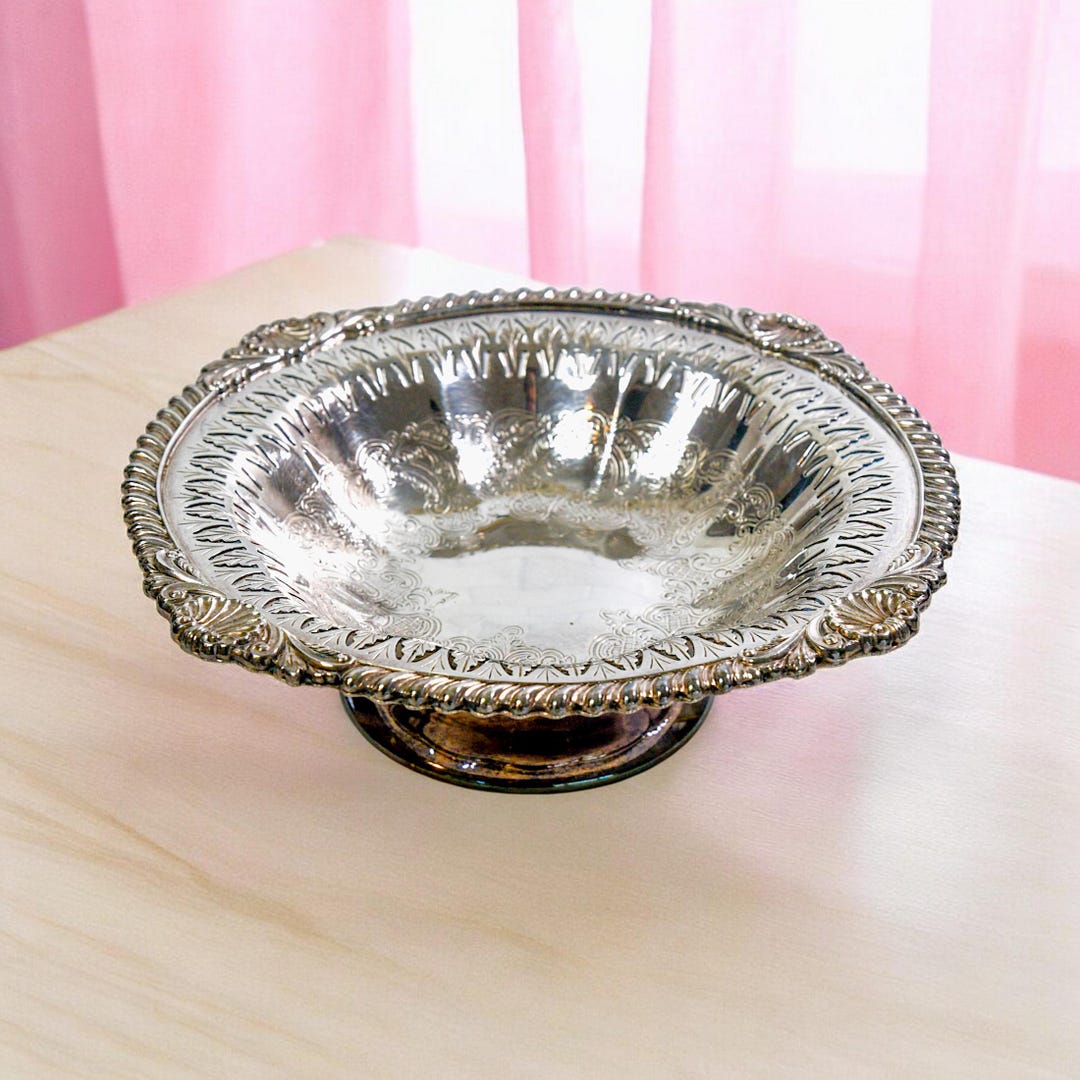 Vintage Birks Rideau Plate Silver Plate Pedestal Compote Bowl Dish - Etsy