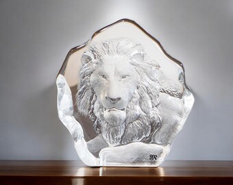 希少 MATS JONASSON Wild life クリスタルアート Lion Crystal LTD ED Sculpture | 13305 | Mats Jonasson Maleras