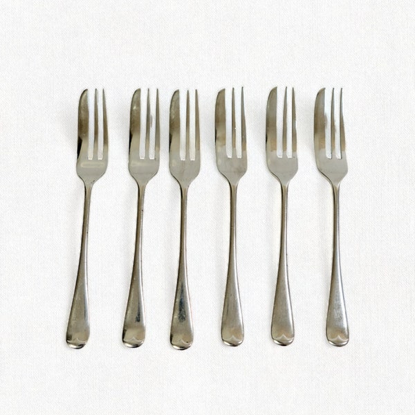 Vintage Pastry Cake Dessert Pie Forks | Silveroid Hor D'oeuvres Appetizer Oyster Forks