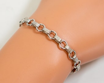 Art Deco Sterling Silver Bracelet | Vintage Antique Chain Bracelet