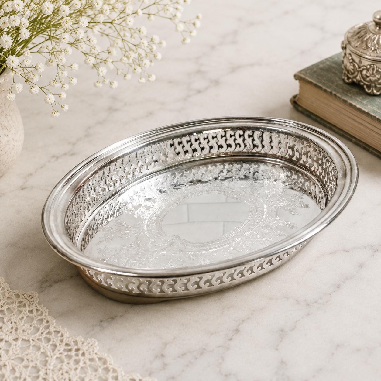 Wm Rogers Silverplate Tray - Etsy Canada