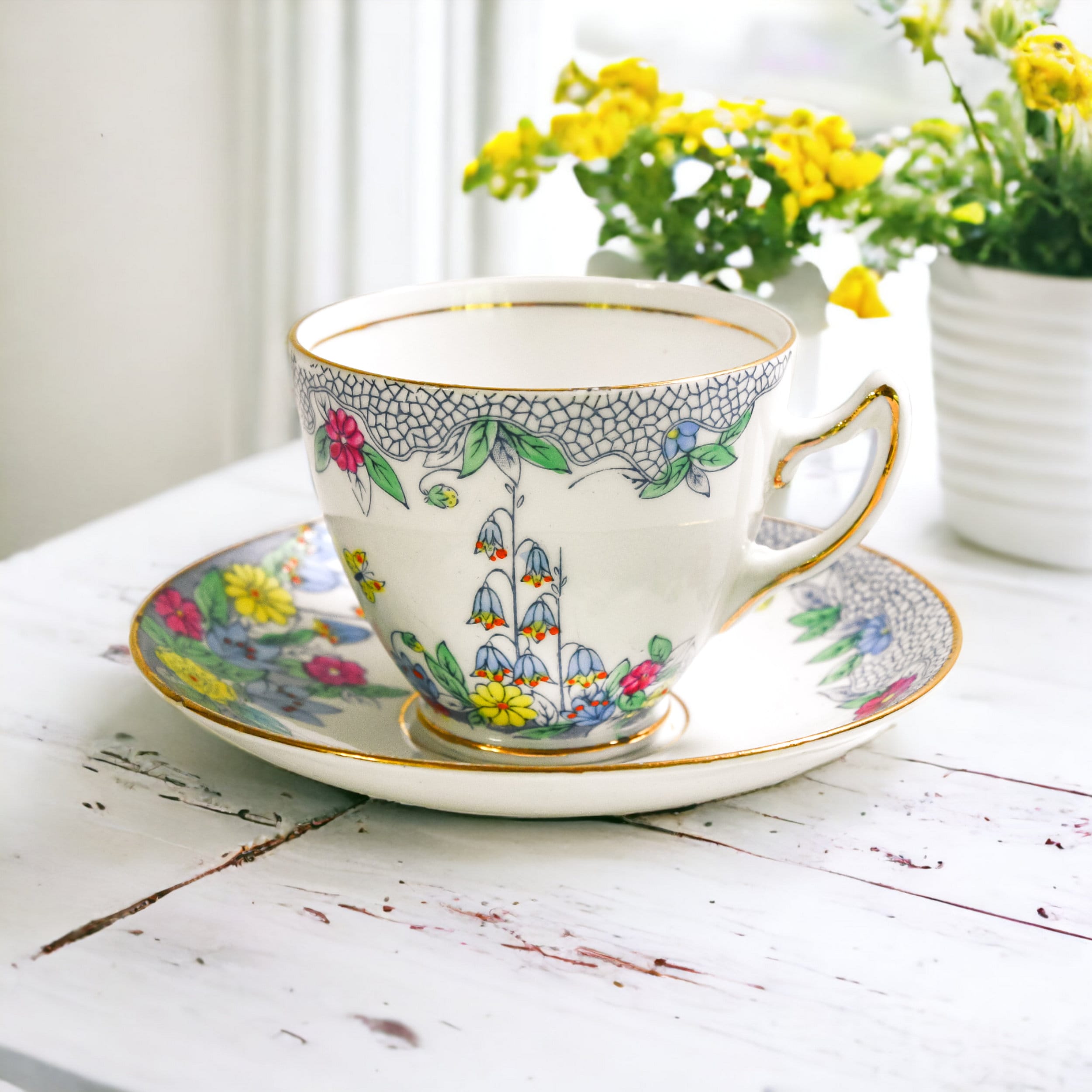 Vintage ROYAL ALBERT Bone China Yellow Buttercup Floral Tea Cup