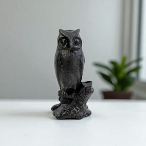 Vintage Cast Iron Owl Penny Bank – “Be Wise Save Money” Collectible