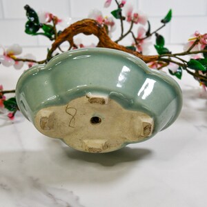 Vintage Pink Glass Blossom Oriental Jade Tree in Ceramic Pot Decorative Bonsai Sculpture image 10