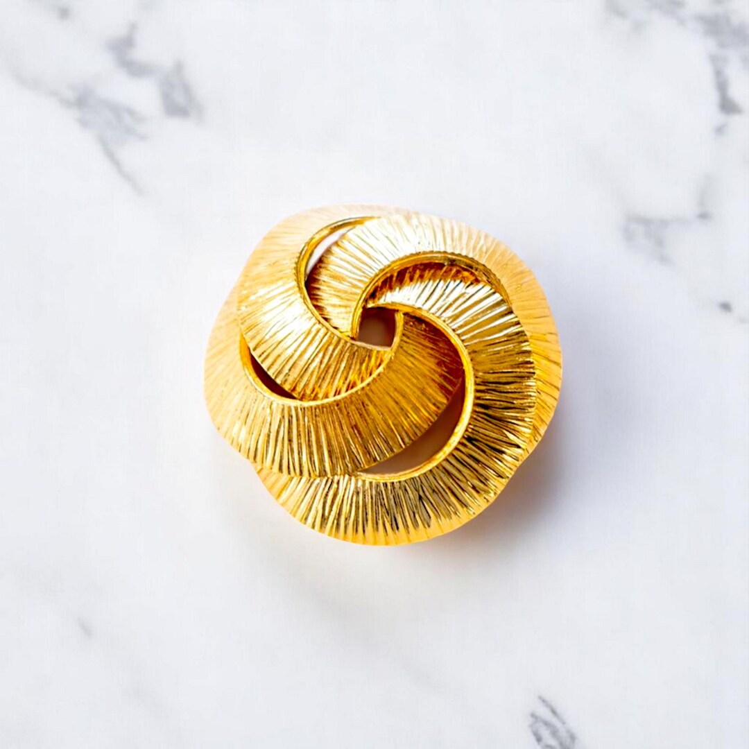 Vintage Rolled Gold Brooch – Mid Century German Knot Pin, RGP Marked, 1 ...