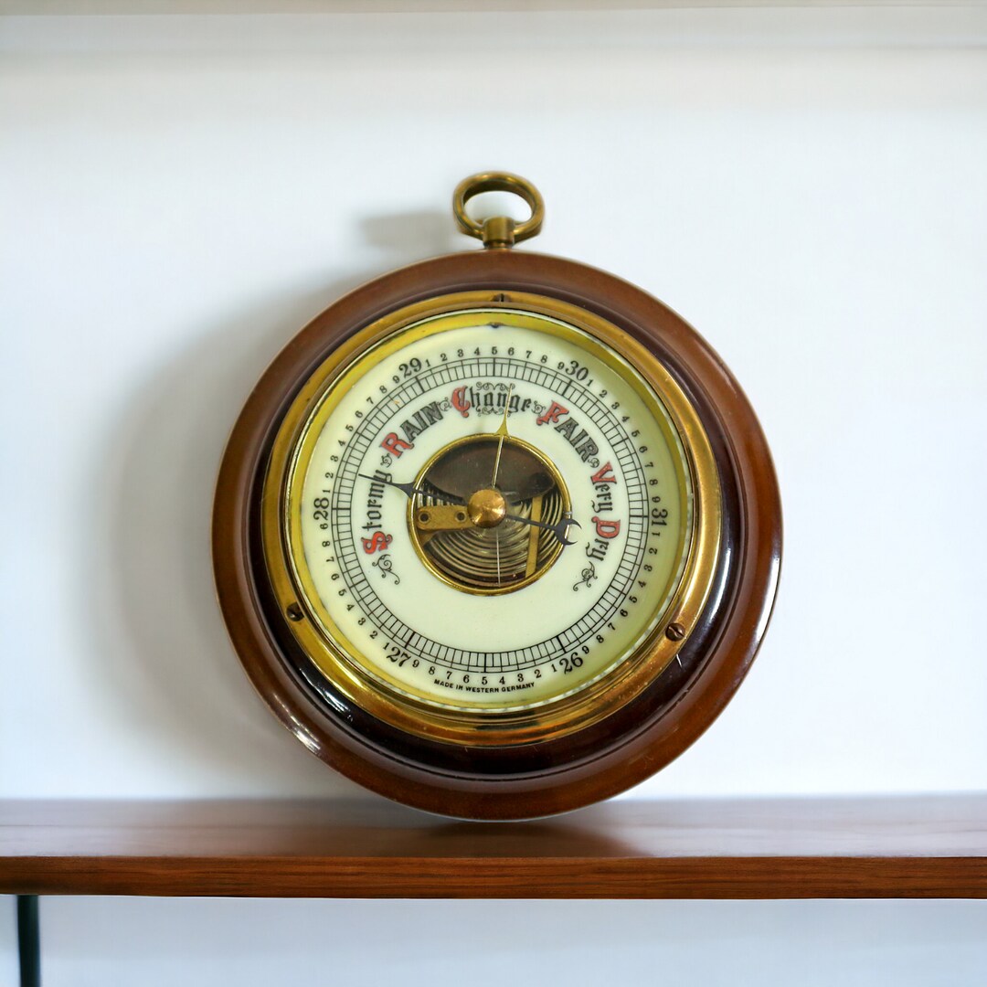 Mini Vintage German Barometer Wall Hanging Weather Instrument Etsy