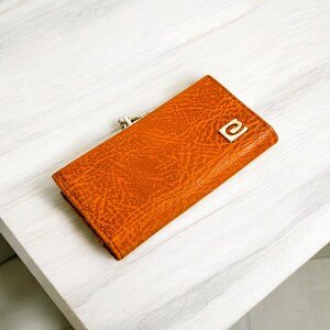 vintage Portefeuille WINFIELD en cuir véritable Pochette marron moyen