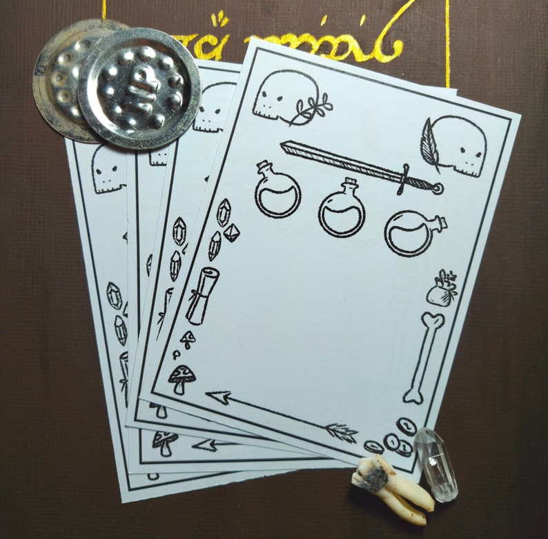 Blank Printable Spell Cards adventurer for Dungeons and Dragons D&amp;D Dnd ...