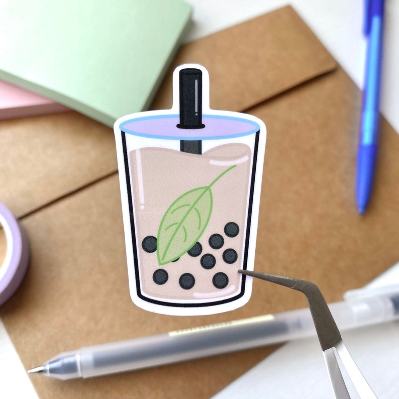 Boba Sticker Bubble Tea Stickers Asian Stickers Asian Food Etsy UK