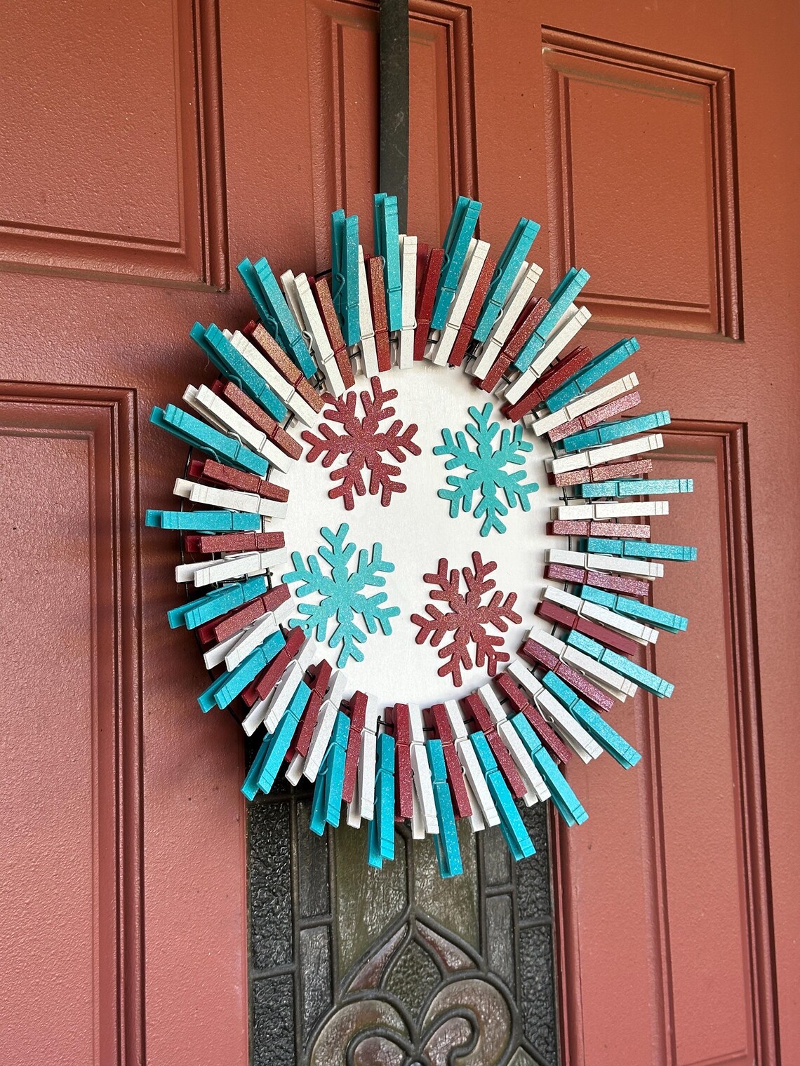 Christmas Snowflake Clothespin Wreath - Etsy