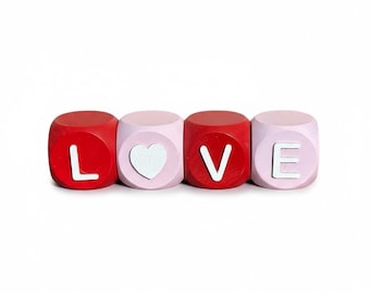 Valentines wooden blocks