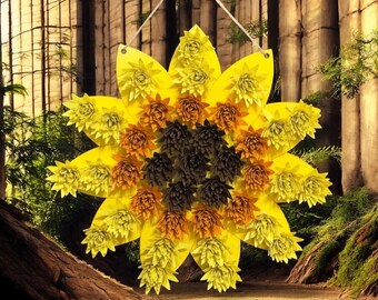 Sunflower paper flower sign