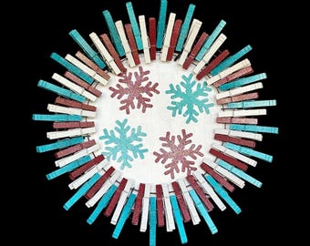 Merry Christmas Clothespin Wreath - Etsy