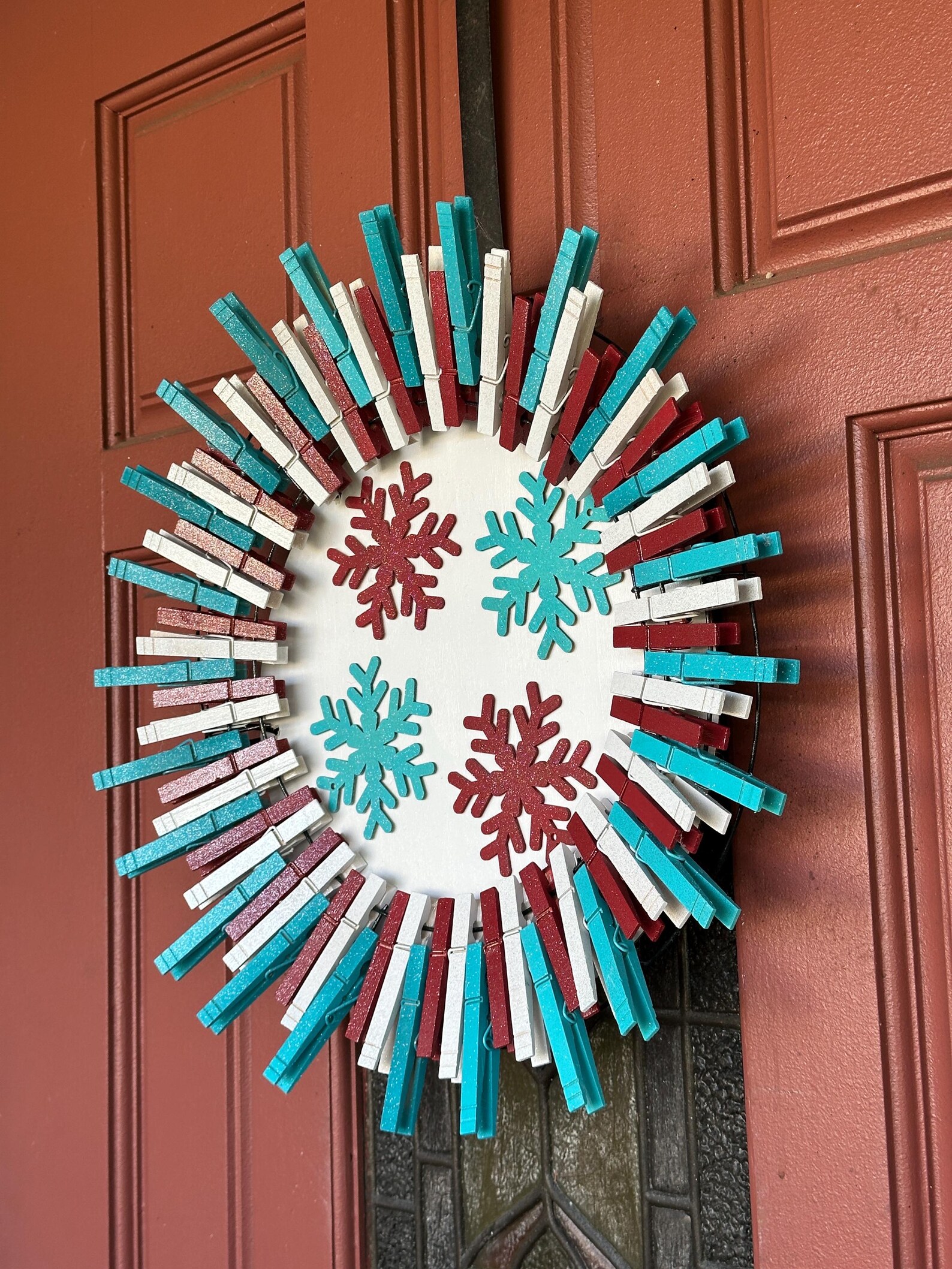 Christmas Snowflake Clothespin Wreath - Etsy
