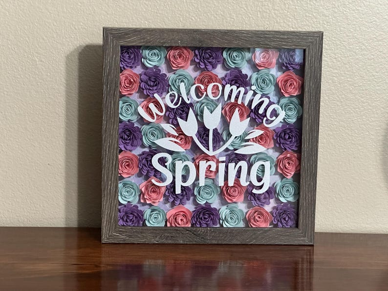 Spring Paper Flowers Shadow Box - Etsy