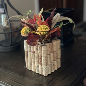 Fall floral wine cork arrangement
