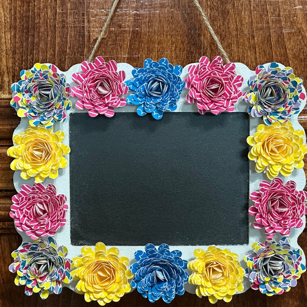 Floral chalkboard sign