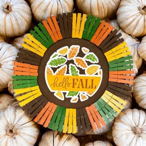 Hello fall clothespin wreath