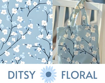 Ditsy Blue Seamless Pattern png | Repeating Flower Design | Digital Download