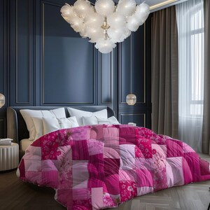 Padrões de patchwork rosa choque | Patchwork e costura de tecidos sem costura (Download digital em PDF) imagem 7