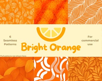 Bright Orange + White Patterns | Abstract Seamless Designs (PDF Digital Download)
