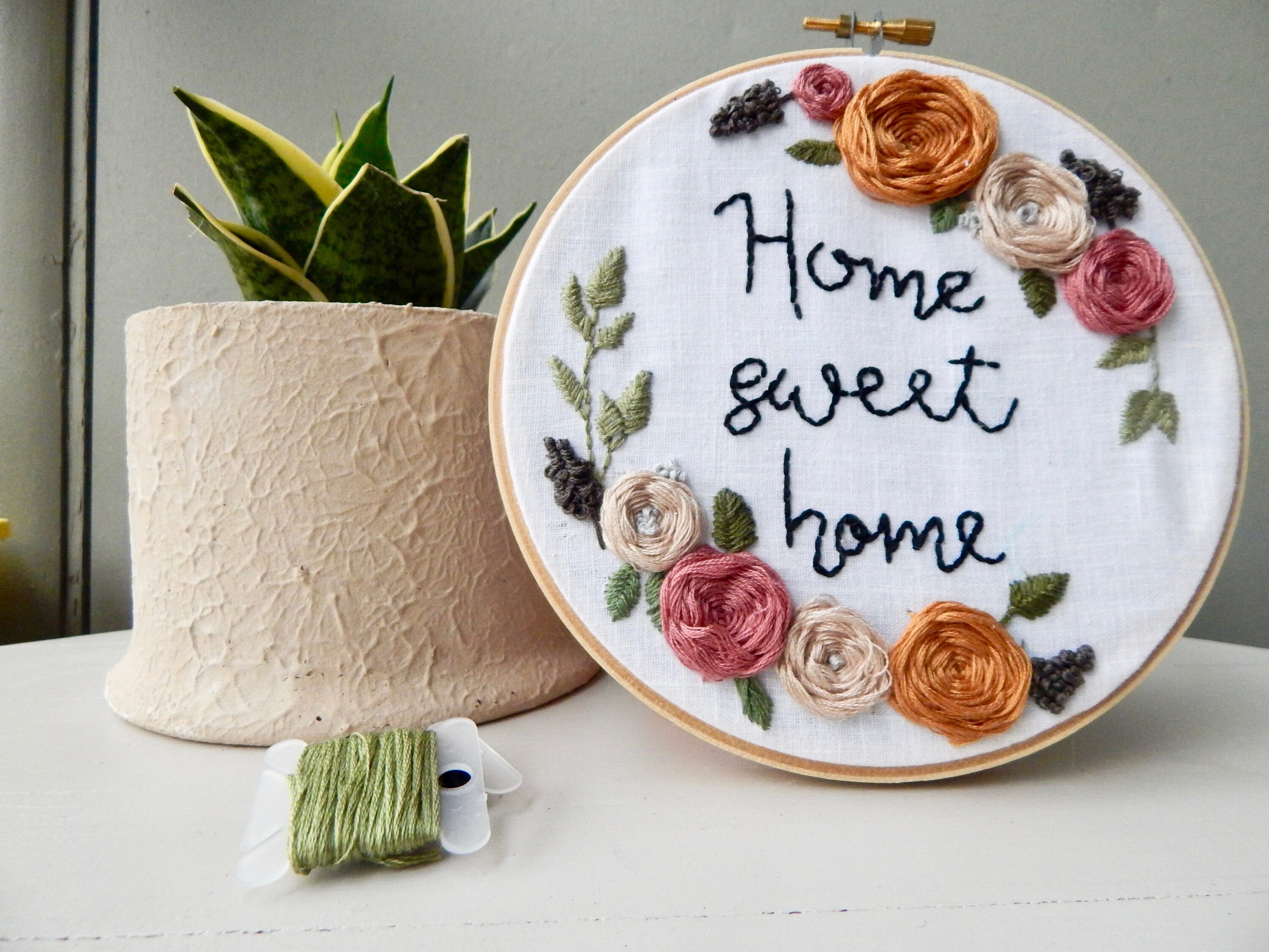 Home Sweet Home embroidery hoop Etsy