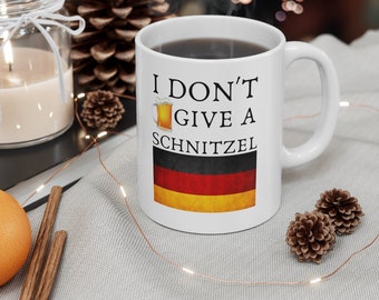 I Don't Give a Schitzel Funny Coffee Mug, I'm On My Worst Behaviour Funny Mug, Funny German Mug, Funny Beer Gift, Funny Gifts