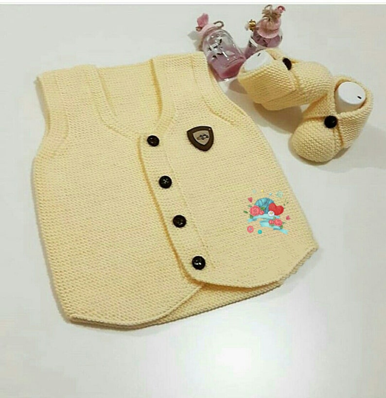 Knitted Baby Vest Booties Set , Handmade Baby Vest Booties Set, Knitted Baby Vest Booties Set , Handmade Baby Vest Booties Set,