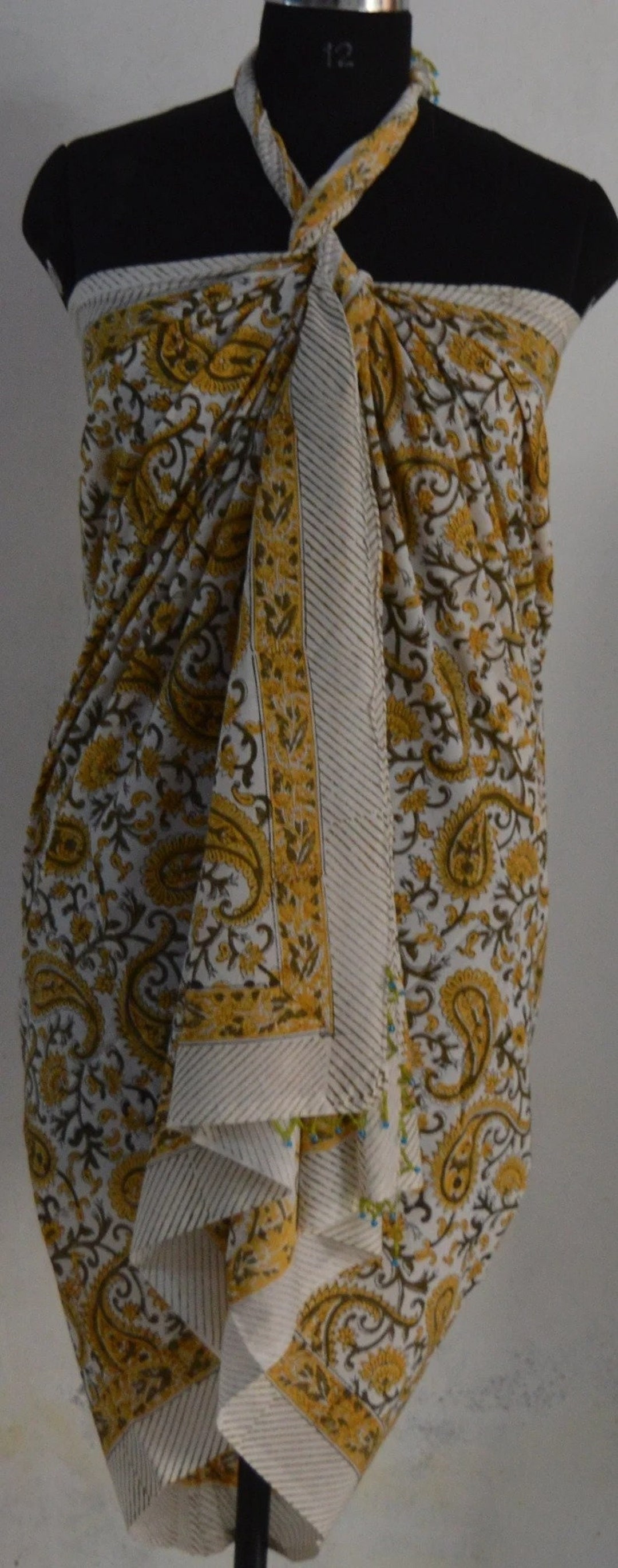 Sarang Cotton Hand Block Print Top / Dress L (42)