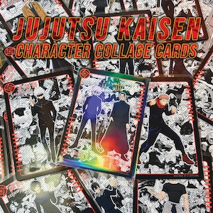 Sorcery Fighting Character Collage Cards || Curses Anime || Collectable Cards