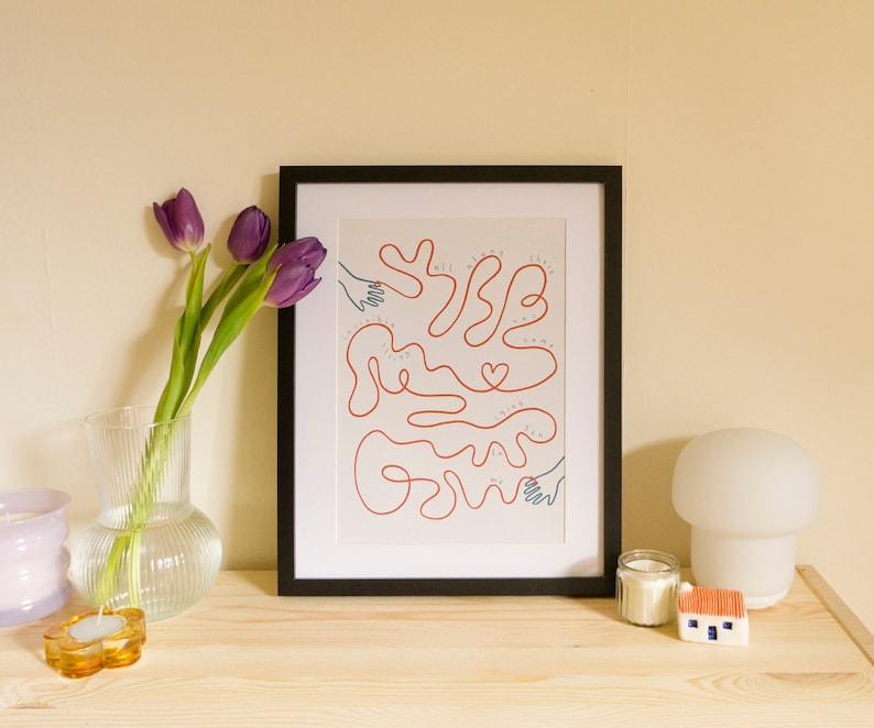 Invisible String | Red Thread of Fate Art Print (A3, A4, A5, A6 postcard) immagine 1