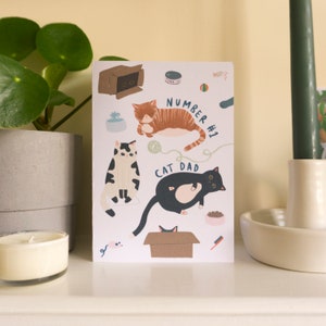 A6 greetings card - best cat dad, ever! | perfect for father's day and to celebrate your favourite cat lover