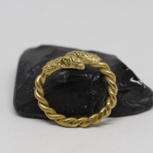 Bague tête de bélier réglable - Fait main en argent ou en bronze - Bague animal torsadée grecque antique - Bijoux mythiques unisexes
