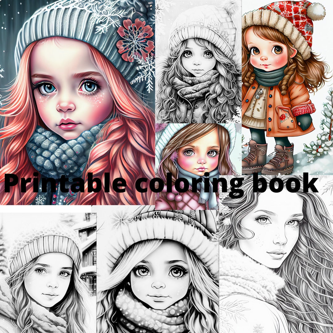 winter-christmas-coloring-book-printable-adult-kids-etsy