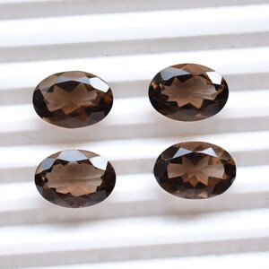 Smoky Quartz Gemstone, 10x14mm, Loose Gemstone, Smoky Quartz Faceted Oval Shape Gemstone, Gemstone For Jewelry, 2 Piece