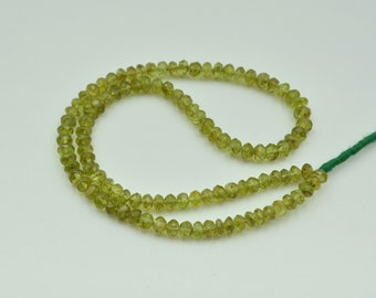 Peridot Faceted Rondelle Gemstone Beads, 5mm Beads, Peridot Rondelle Gemstone Beads, Gemstone For Jewelry, 14 Inches Strand