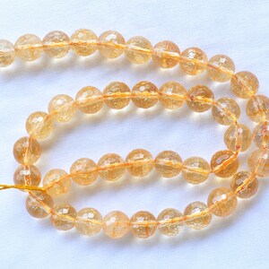 Citrine Gemstone Round Shape Beads, Citrine Faceted Round Beads, Gemstone Beads, Jewelry Making Gemstone, 10mm, 15 Inch Strand