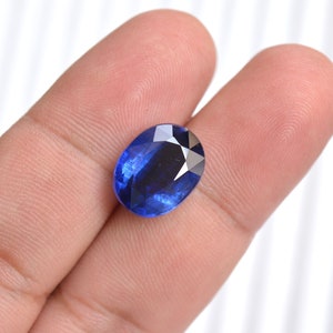 Natural Blue Kyanite Gemstone, 10.70x13.90mm, Loose Gemstone, Kyanite Faceted Oval Shape Gemstone, Gemstone For Jewelry, 9.40 Carat