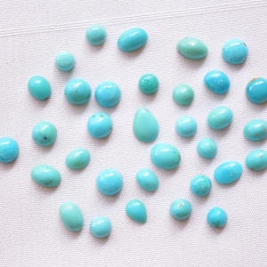 Turquoise Gemstone, Turquoise Mix Shape Cabochons, 4mm To 4x5.5mm, Turquoise Gemstone For Jewelry, 10 Pieces Wholesale Lot