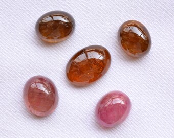Tourmaline Gemstone, Multi Color Tourmaline Oval Shape Cabochons, 9x11mm - 10x14mm, Loose Gemstone For Jewelry, 28 Carat, 5 Pieces