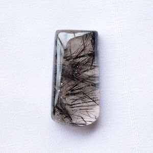 Rutilated Quartz Cabochon, 28.90 Carat, Quartz Loose Gemstone, Tourmalinated Quartz Smooth Rectangle Shape Cabochons, 14x28mm