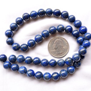 Lapis Lazuli Gemstone Beads, 9.5mm, Plain Lapis Beads, Lapis Round Shape Beads, Loose Beads, Gemstone For Jewelry, 17 Inches Strand