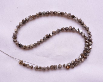 Natural Brown Diamond Beads, 4mm Octahedron Shape Crystals Diamond, 2.60 Carat Rough Diamond, Conflict Free Diamond, 7 Pieces Lot