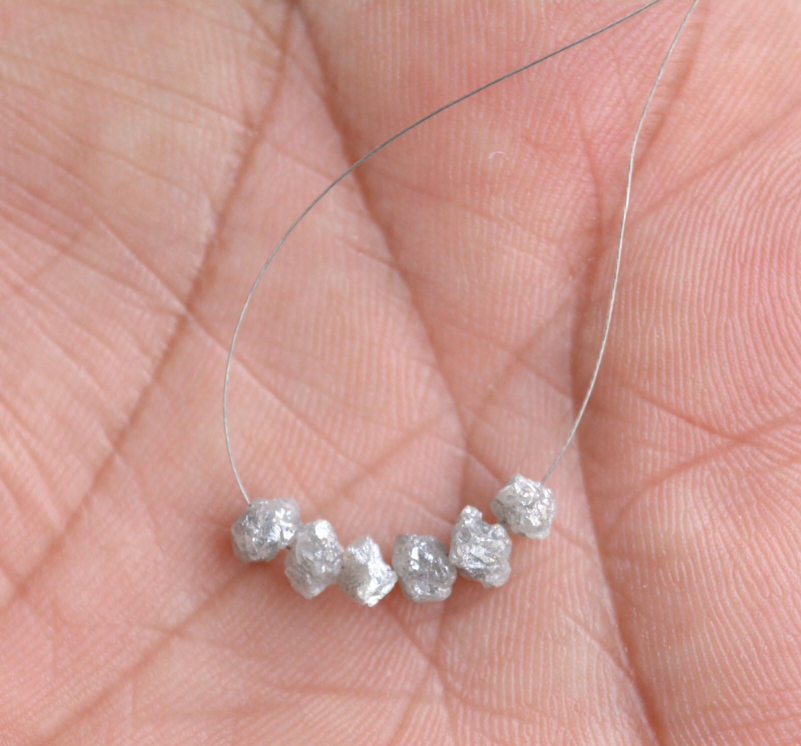 2.40CTW 6 Pieces Gray Diamond Beads 4mm Rough diamond Etsy