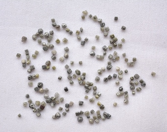 Natürliche schwarze Diamantwürfel, 1 Karat, 1mm - 1,50 mm, ungeschliffener schwarzer Diamant, konfliktfrei, lose Rohdiamantbox, Diamant für Schmuck
