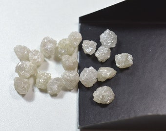 Natural White Grey Diamond Crystal, Rough Diamond, Conflict Free, 2.50 Carat, Raw Diamond, Loose Diamond, 5mm - 6mm, 2 Pieces