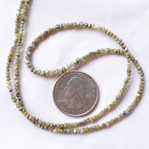 Raw Diamond Beads, Grey Yellow Diamond Beads, 2mm To 3mm Beads Size, Rough Diamond, Conflict Free, Diamonds For Jewelry, 17 Inch Strand