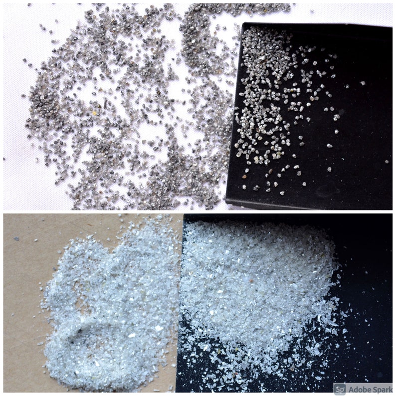 white diamond dust. Black diamond diamond dust.