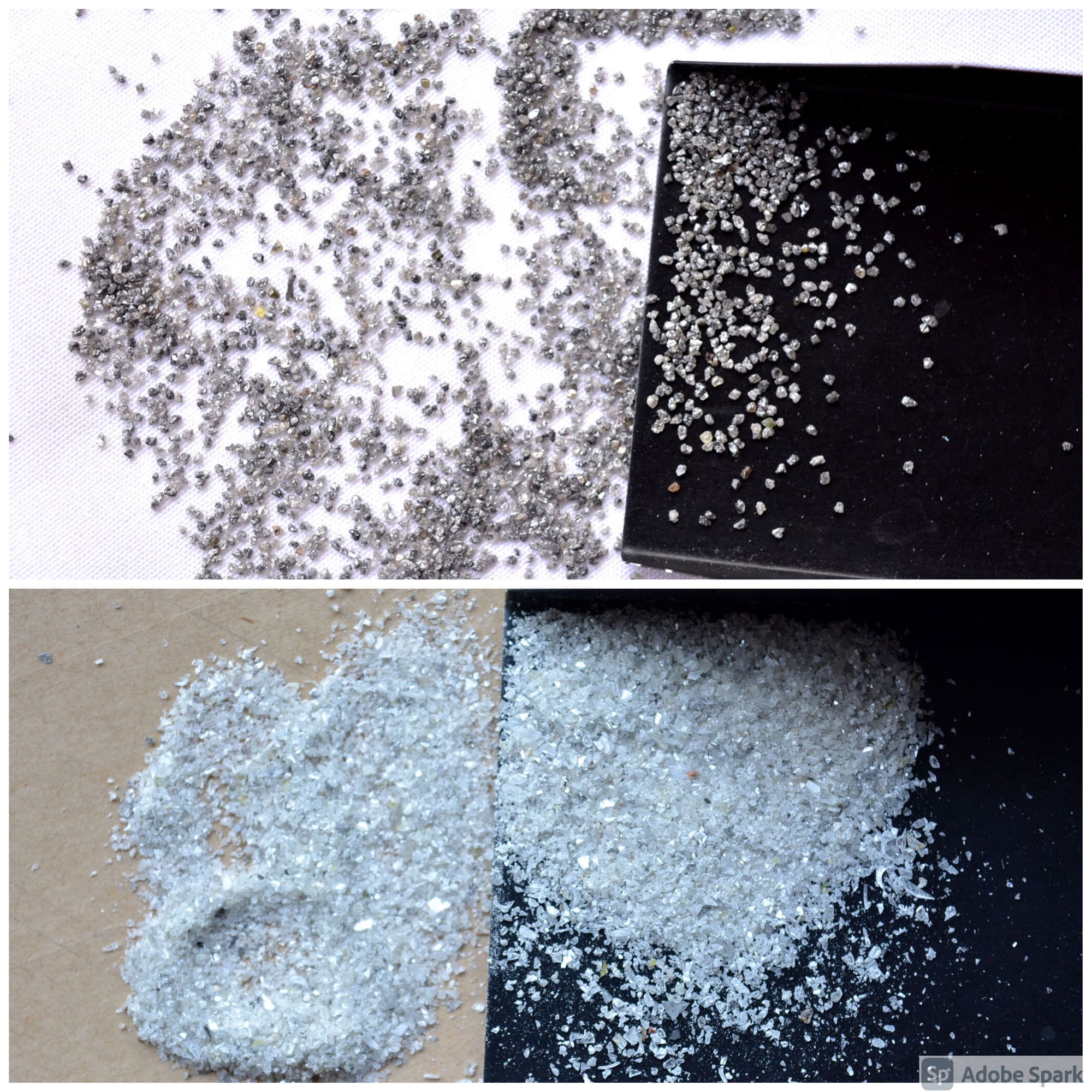 Natürlicher weißer, gelber, schwarzer Diamantstaub, 5 Karat, Rohdiamant, konfliktfrei, roher ungeschliffener Diamant, loser Diamant für Schmuck