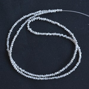 Raw Diamond Beads, Natural Rondelles Rough Diamond, Conflict Free, Grey Diamond Beads, Diamonds For Jewelry, 2mm - 2.50mm, 8 Inches Strand